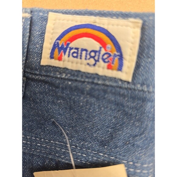 Vintage Wrangler Jeans Boys 27x34 Blue Denim Carpenter Prewashed USA Student 70s - Picture 2 of 10
